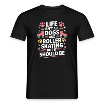 Patinage à roulettes disant chien drôle patinage cadeau - T-shirt homme - noir - Devant - AI Model Male 178 light (178cm)