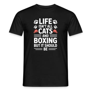 Boxen Spruch Katzen Boxer Lustiges Boxen Geschenk - Männer T-Shirt - Schwarz - Vorne - AI Model Male 178 light (178cm)