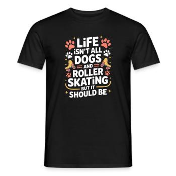 Patinage à roulettes disant chien drôle patinage cadeau - T-shirt homme - noir - Devant - AI Model Male 178 light (178cm)