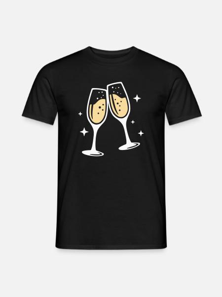 Sektglas Prosecco Sekt Alkohol Prost - Men's T-Shirt - black