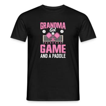 Pickleball Grandma Grandparents Paddle Game Gift - Men's T-Shirt - black - Front - AI Model Male 178 light (178cm)