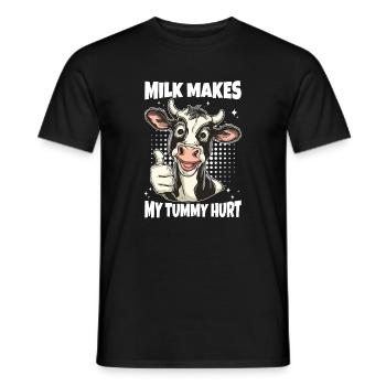 Lactose Intolerant Cow Saying - Men's T-Shirt - black - Front - AI Model Male 178 light (178cm)