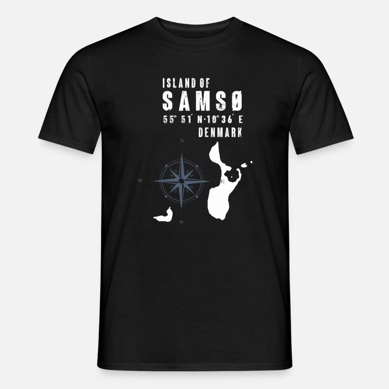 Samsø Samsoe Island Outline Compass - Men’s T-shirt - black