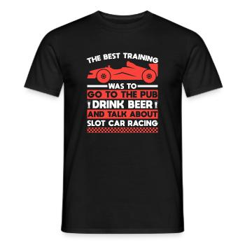 Funny Slot Car Racing & Beer Best Training Racer - Men's T-Shirt - black - Front - AI Model Male 178 light (178cm)