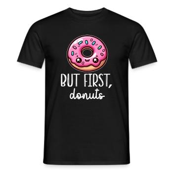 Kawaii Donut Erste Donuts - Männer T-Shirt - Schwarz - Vorne - AI Model Male 178 light (178cm)