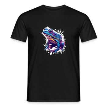 Grenouille Néon Splash Art - T-shirt homme - noir - Devant - AI Model Male 178 light (178cm)