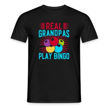 Bingo Game Real Grandpas Play Bingo - Männer T-Shirt - Schwarz - Vorne - AI Model Male 178 light (178cm)