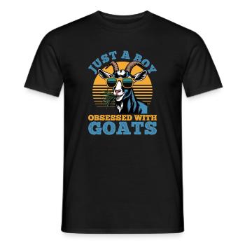 Funny Farm Animal Goat - Men's T-Shirt - black - Front - AI Model Male 178 light (178cm)