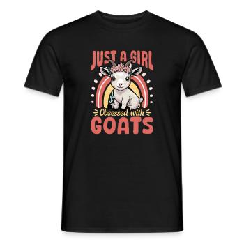 Funny Farm Animal Goat - Men's T-Shirt - black - Front - AI Model Male 178 light (178cm)