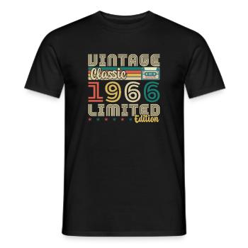 1966 Vintage Retro Geburtstagsgeschenk - Männer T-Shirt - Schwarz - Vorne - AI Model Male 178 light (178cm)