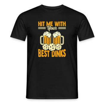 Pickleball Bière Paddleball Tournoi Dinkball - T-shirt homme - noir - Devant - AI Model Male 178 light (178cm)