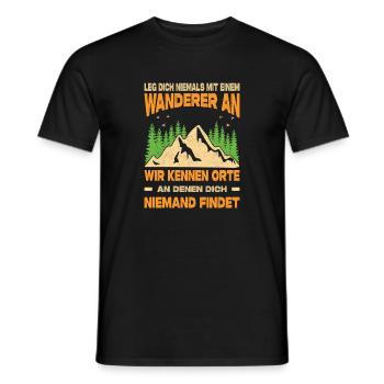 Outdoor Mountaineering Saying Outfit - Men's T-Shirt - black - Front - AI Model Male 178 light (178cm)
