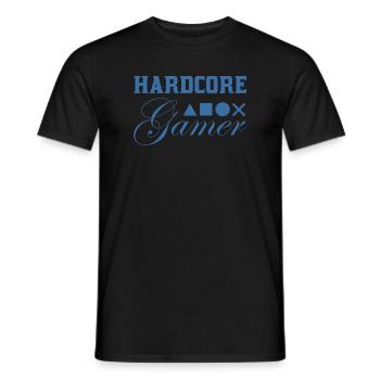 Hardcore Gamer Geometry Blue - Men's T-Shirt - black - Front - AI Model Male 178 light (178cm)