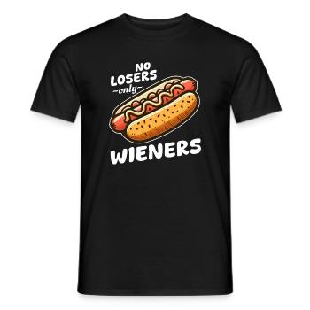 Hot dog No Losers Wieners - Men's T-Shirt - black - Front - AI Model Male 178 light (178cm)