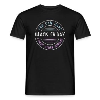 Kaufrausch Cyber Monday - Männer T-Shirt - Schwarz - Vorne - AI Model Male 178 light (178cm)