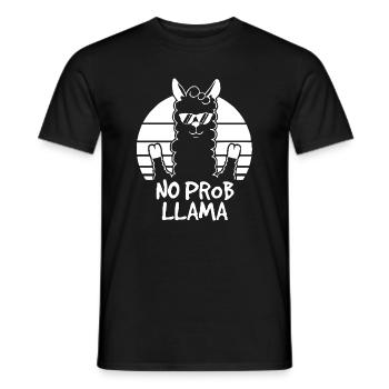 No Prob Llama Retro Soleil - T-shirt homme - noir - Devant - AI Model Male 178 light (178cm)