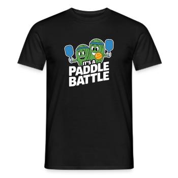Paddleball Pickleball Gift Paddle Battle - Men's T-Shirt - black - Front - AI Model Male 178 light (178cm)