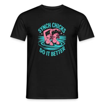 Synchronschwimmen Kunstschwimmen Wassersport - Männer T-Shirt - Schwarz - Vorne - AI Model Male 178 light (178cm)
