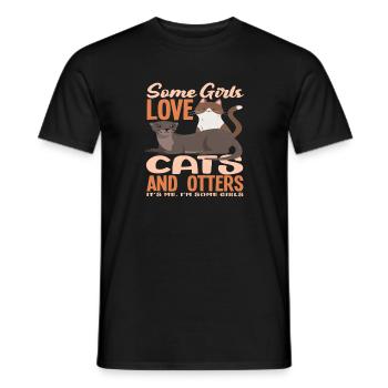 Seeotter-katzen - Männer T-Shirt - Schwarz - Vorne - AI Model Male 178 light (178cm)