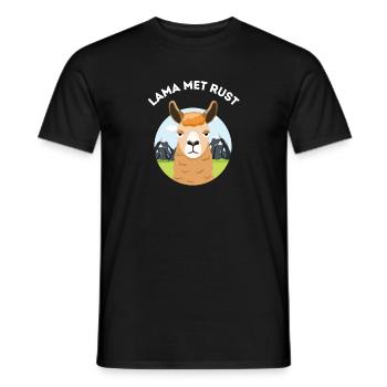 Lama au repos – Jeu de mots amusant - T-shirt homme - noir - Devant - AI Model Male 178 light (178cm)