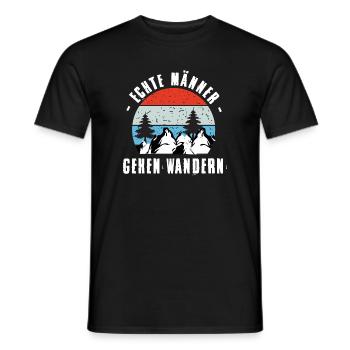 Wandern Sprüche Wanderer Wanderoutfits - Männer T-Shirt - Schwarz - Vorne - AI Model Male 178 light (178cm)