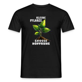 SMALL PLANT, BIG HOPE - Men's T-Shirt - black - Front - AI Model Male 178 light (178cm)