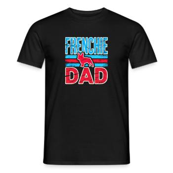 Frenchie Dad Vintage Bulldog, Chiens d’amour - T-shirt homme - noir - Devant - AI Model Male 178 light (178cm)