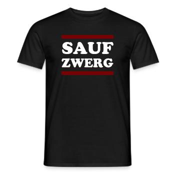 Saufzwerg Party Outfit Malle Kirmes JGA - Men's T-Shirt - black - Front - AI Model Male 178 light (178cm)