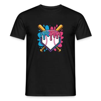 Baseball Home Plate Mit Eiscreme Streuseln - Männer T-Shirt - Schwarz - Vorne - AI Model Male 178 light (178cm)