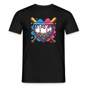 Baseball Home Plate Jelly Beans Zuckerguss - Männer T-Shirt - Schwarz - Vorne - AI Model Male 178 light (178cm)