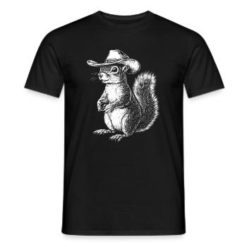 Chapeau de cowboy écureuil western - T-shirt homme - noir - Devant - AI Model Male 178 light (178cm)
