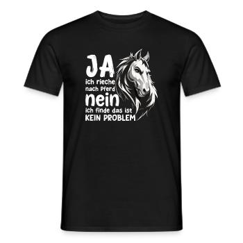 Horse Saying with Horse Head Statement Hobby - Men's T-Shirt - black - Front - AI Model Male 178 light (178cm)