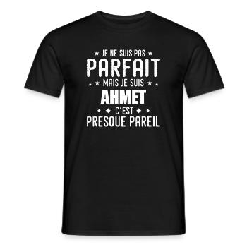 Ahmet : authentique, imparfait, top, perfection - T-shirt homme - noir - Devant - AI Model Male 178 light (178cm)
