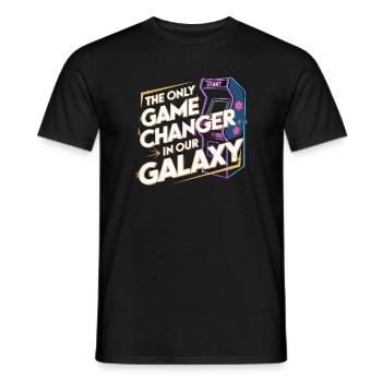 Le seul changeur de jeu dans notre arcade rétro Galaxy - T-shirt homme - noir - Devant - AI Model Male 178 light (178cm)
