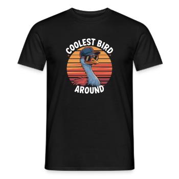 oiseau le plus cool autour du bouquet avec des lunettes de soleil rétro - T-shirt homme - noir - Devant - AI Model Male 178 light (178cm)