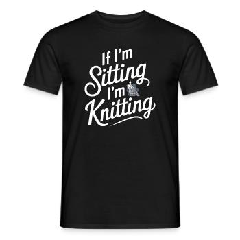 If I'm Sitting I'm Knitting - Men's T-Shirt - black - Front - AI Model Male 178 light (178cm)