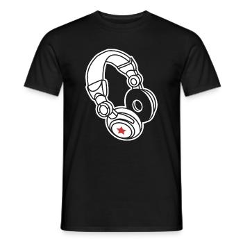 Headphones Star : Musique et ambiance de fête - T-shirt homme - noir - Devant - AI Model Male 178 light (178cm)