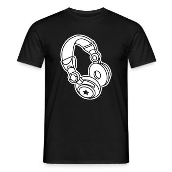 Headphones Star : Musique et ambiance de fête - T-shirt homme - noir - Devant - AI Model Male 178 light (178cm)