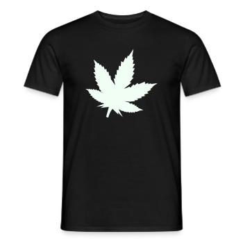 Feuille de Cannabis Silhouette Menthe - T-shirt homme - noir - Devant - AI Model Male 178 light (178cm)