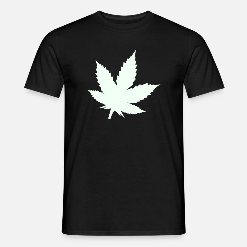 Cannabis Leaf Silhouette Mint - Men’s T-shirt - black