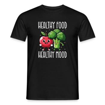 Healthy Food Healthy Mood Sweet Fruit Vegetables - Men's T-Shirt - black - Front - AI Model Male 178 light (178cm)