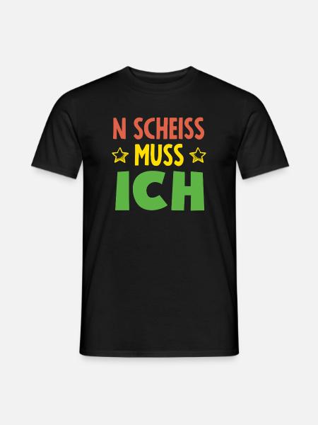 N Scheiß muss ich – Mittelfinger - Männer T-Shirt - Schwarz