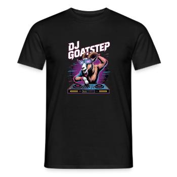 DJ GOATSTEP Rave Electro Goat DJ Party - Men's T-Shirt - black - Front - AI Model Male 178 light (178cm)
