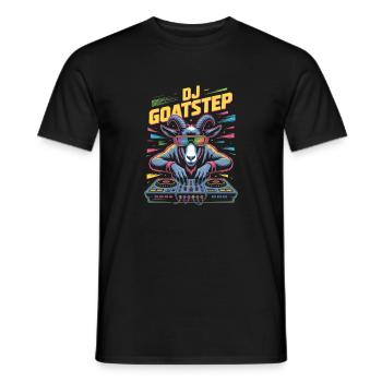 DJ Goatstep Ziege Rave EDM Dubstep Vibes - Männer T-Shirt - Schwarz - Vorne - AI Model Male 178 light (178cm)