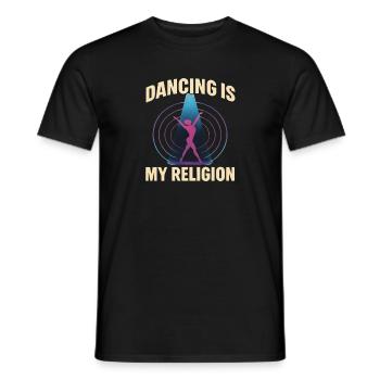  Dancing Is My Religion – Techno Rave - Männer T-Shirt - Schwarz - Vorne - AI Model Male 178 light (178cm)