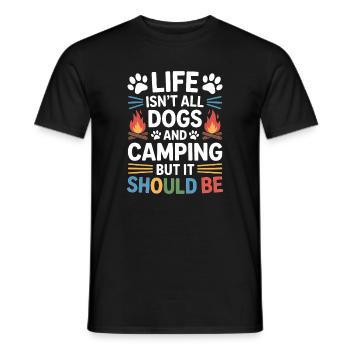 Camping Dire Chiens Drôle Camping Cadeau - T-shirt homme - noir - Devant - AI Model Male 178 light (178cm)