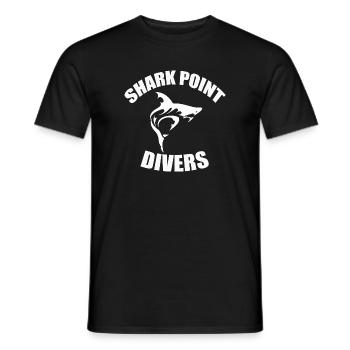 SHARK POINT DIVERS - Men's T-Shirt - black - Front - AI Model Male 178 light (178cm)