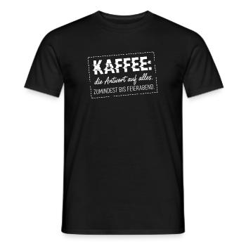 Kaffee die Antwort auf alles - Männer T-Shirt - Schwarz - Vorne - AI Model Male 178 light (178cm)