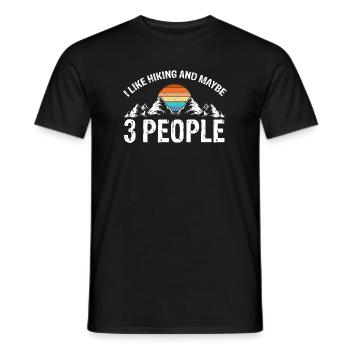 J’aime la randonnée et peut-être 3 personnes Humour rétro - T-shirt homme - noir - Devant - AI Model Male 178 light (178cm)