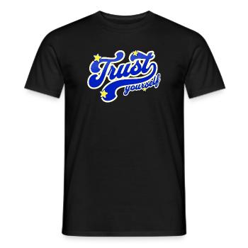 Confiance en soi Script Étoilé - T-shirt homme - noir - Devant - AI Model Male 178 light (178cm)